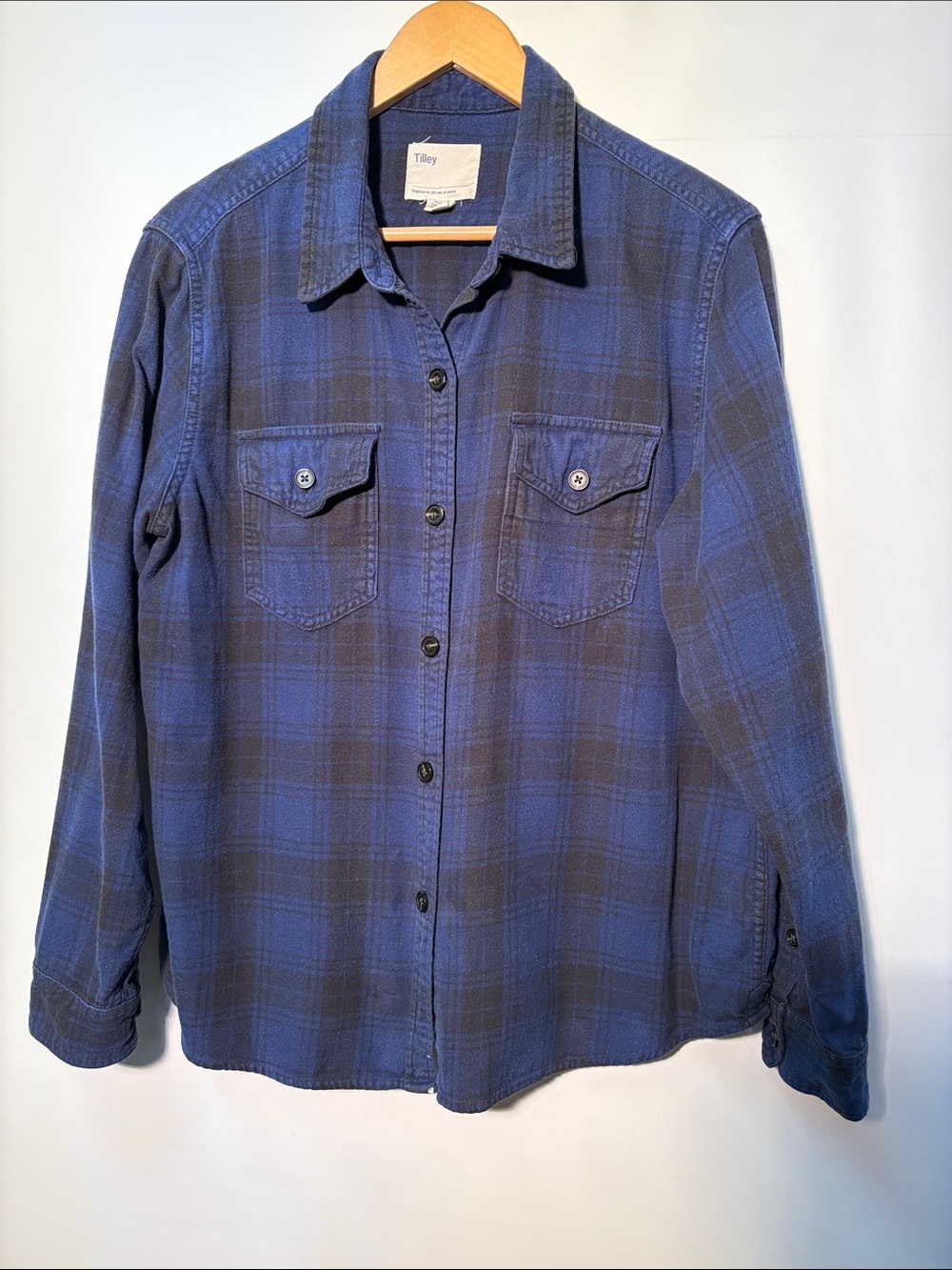 Tilley Women's Blue Plaid Button-Down Shirt